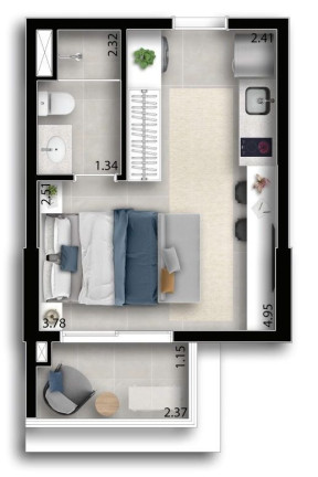 Foto do imóvel Apartamento com 2 Quartos à Venda, 44 m² em Centro - Osasco
