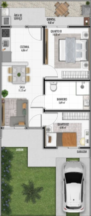 Imagem Casa com 2 Quartos à Venda, 42 m² em Estados - Fazenda Rio Grande
