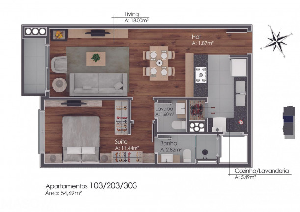 Imagem Apartamento com 1 Quarto à Venda, 5.469 m² em Avenida Central - Gramado Imagem Apartamento com 1 Quarto à Venda, 5.469 m² em Avenida Central - Gramado