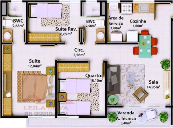 Imagem Apartamento com 3 Quartos à Venda,  em Planalto Uruguai - Teresina