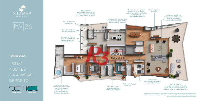 Apartamento com 4 Quartos à Venda, 433 m² em Gonzaga - Santos