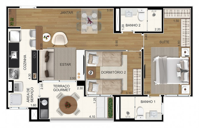 Imagem Apartamento com 2 Quartos à Venda, 61 m² em Silveira - Santo André Imagem Apartamento com 2 Quartos à Venda, 61 m² em Silveira - Santo André