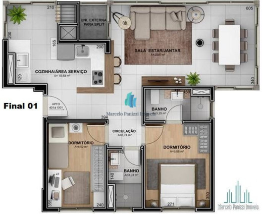 Imagem Apartamento com 2 Quartos à Venda, 75 m² em Botafogo - Bento Gonçalves