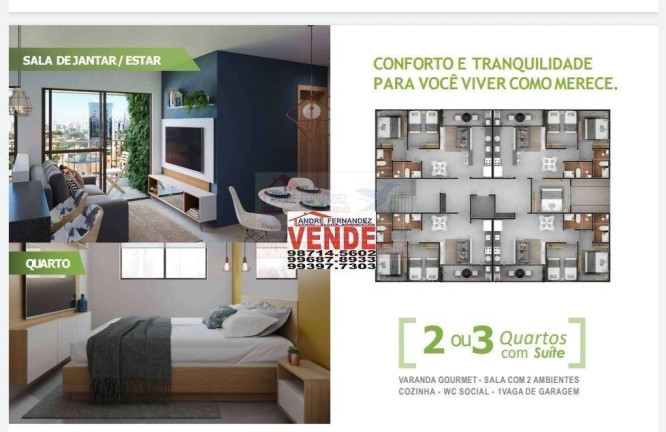 Imagem Apartamento com 3 Quartos para Alugar, 75 m² em Bairro Novo - Olinda Imagem Apartamento com 3 Quartos para Alugar, 75 m² em Bairro Novo - Olinda