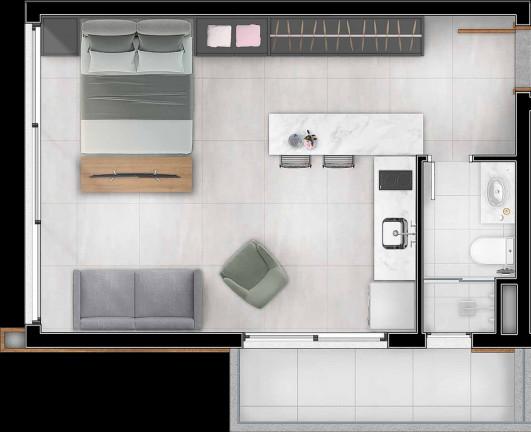 Imagem Apartamento com 1 Quarto à Venda, 39 m² em Petrópolis - Porto Alegre