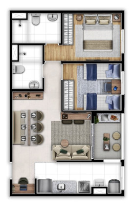 Apartamento com 2 Quartos à Venda, 55 m² em Vila Rosália - Guarulhos