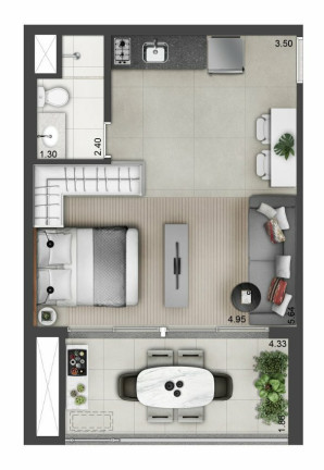 Imagem Apartamento com 1 Quarto à Venda, 43 m² em Santo Amaro - São Paulo Imagem Apartamento com 1 Quarto à Venda, 43 m² em Santo Amaro - São Paulo