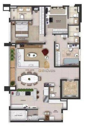 Imagem Apartamento com 3 Quartos à Venda, 130 m² em Setor Marista - Goiânia