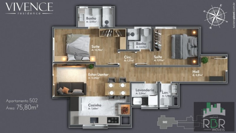 Imagem Apartamento com 2 Quartos à Venda, 81 m² em Região Das Hortênsias