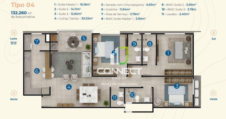 Imagem Apartamento com 3 Quartos à Venda, 133 m² em Praia Brava - Itajaí