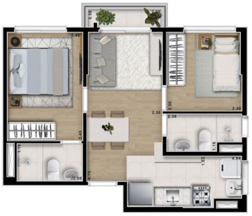 Imagem Imóvel com 2 Quartos à Venda, 44 m² em Freguesia Do ó - São Paulo