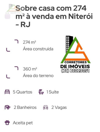 Imagem Casa com 5 Quartos à Venda, 360 m² em Várzea Das Moças - Niterói