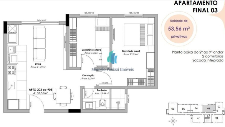 Imagem Apartamento com 2 Quartos à Venda, 54 m² em Progresso - Bento Gonçalves