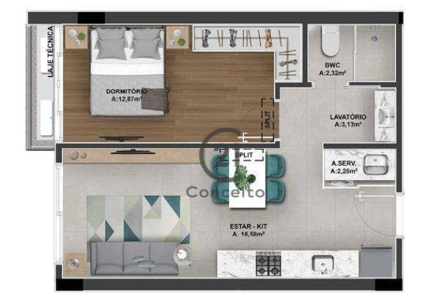Imagem Apartamento com 1 Quarto à Venda ou Locação, 45 m² em Estreito - Florianópolis Imagem Apartamento com 1 Quarto à Venda ou Locação, 45 m² em Estreito - Florianópolis