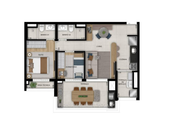 Imagem Apartamento com 2 Quartos à Venda, 70 m² Imagem Apartamento com 2 Quartos à Venda, 70 m²