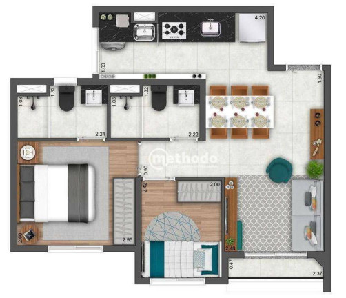 Imagem Apartamento com 2 Quartos à Venda, 41 m² em Centro - Campinas