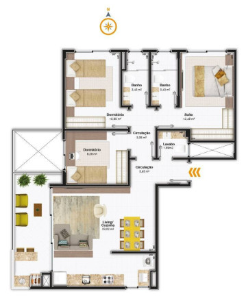 Imagem Apartamento com 3 Quartos à Venda, 95 m² em Itacorubi - Florianópolis Imagem Apartamento com 3 Quartos à Venda, 95 m² em Itacorubi - Florianópolis