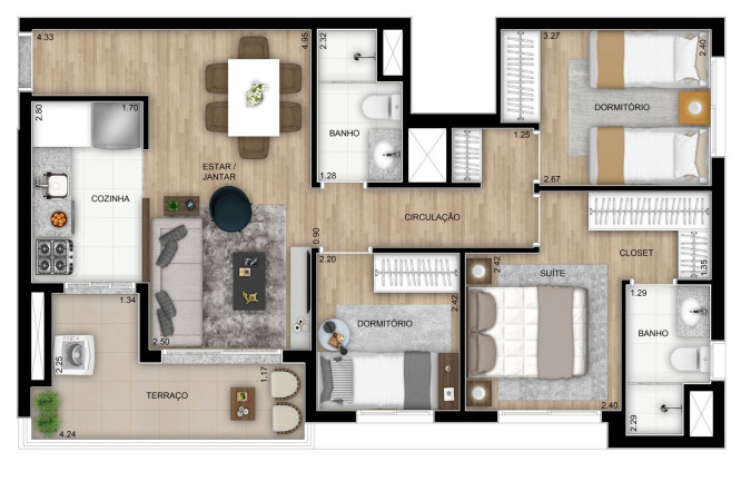 Imagem Apartamento com 3 Quartos à Venda, 67 m² em Vila Anastácio - São Paulo Imagem Apartamento com 3 Quartos à Venda, 67 m² em Vila Anastácio - São Paulo