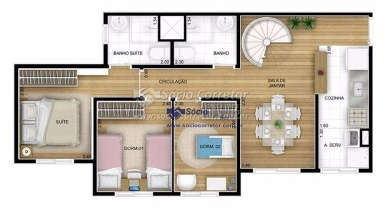 Imagem Cobertura com 3 Quartos à Venda, 113 m² em Jardim Las Vegas - Guarulhos