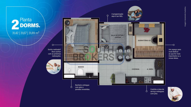 Imagem Apartamento com 2 Quartos à Venda, 31 m² em Santo Amaro - São Paulo