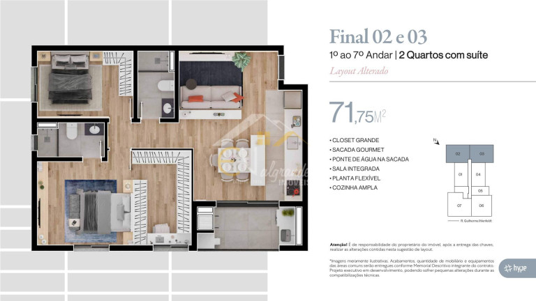 Imagem Apartamento com 3 Quartos à Venda, 71 m² em Bacacheri - Curitiba Imagem Apartamento com 3 Quartos à Venda, 71 m² em Bacacheri - Curitiba