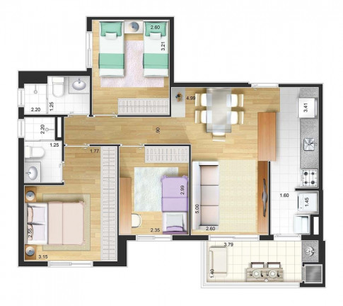 Imagem Apartamento com 3 Quartos à Venda, 72 m² em Campestre - Santo André