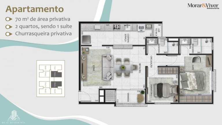 Imagem Apartamento com 3 Quartos à Venda, 73 m² em Emiliano Perneta - Pinhais