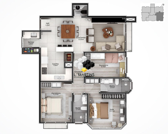 Imagem Apartamento com 3 Quartos à Venda, 170 m² em Planalto - Gramado Imagem Apartamento com 3 Quartos à Venda, 170 m² em Planalto - Gramado