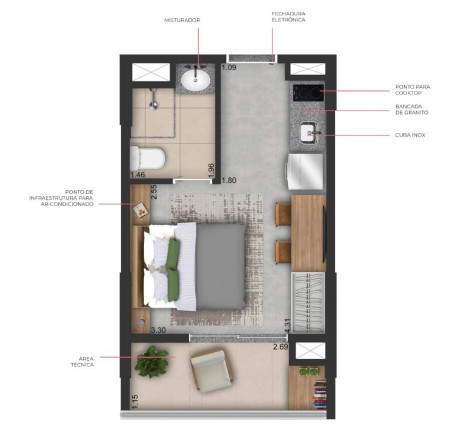 Imagem Apartamento com 1 Quarto à Venda, 21 m² em Pinheiros - São Paulo