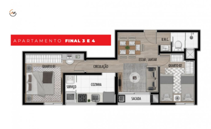 Imagem Apartamento à Venda, 44 m² em água Verde - Curitiba Imagem Apartamento à Venda, 44 m² em água Verde - Curitiba