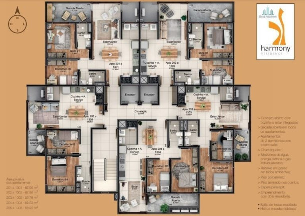 Imagem Apartamento com 2 Quartos à Venda, 67 m² em Santa Rita - Bento Gonçalves Imagem Apartamento com 2 Quartos à Venda, 67 m² em Santa Rita - Bento Gonçalves