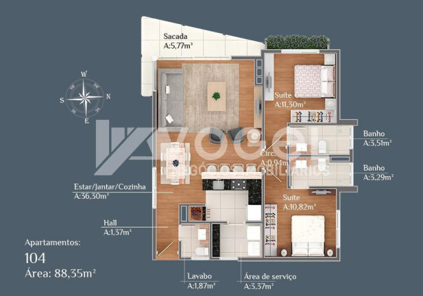 Imagem Apartamento com 2 Quartos à Venda, 72 m² em Centro  - Gramado