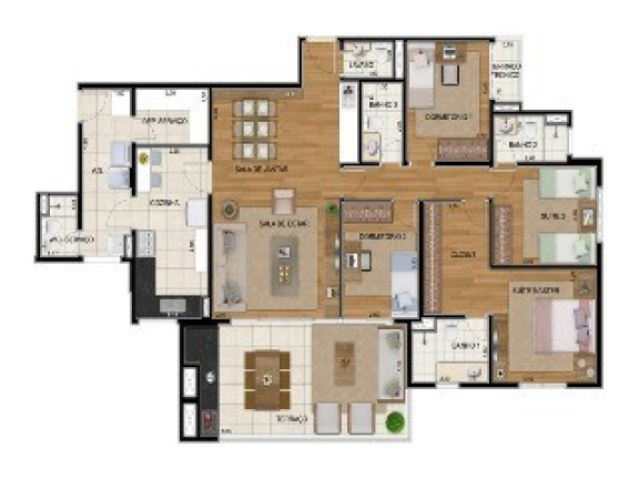 Imagem Apartamento com 3 Quartos à Venda, 126 m² em Centro - Santo André Imagem Apartamento com 3 Quartos à Venda, 126 m² em Centro - Santo André