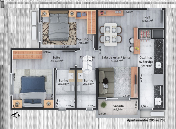 Imagem Apartamento com 2 Quartos à Venda, 60 m² em São José - Santa Maria
