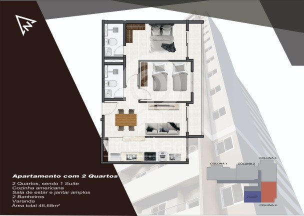Imagem Apartamento com 2 Quartos à Venda, 50 m² em Damas - Fortaleza
