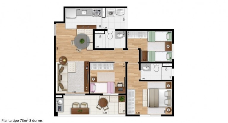Imagem Apartamento com 3 Quartos à Venda, 73 m² em Mooca - São Paulo
