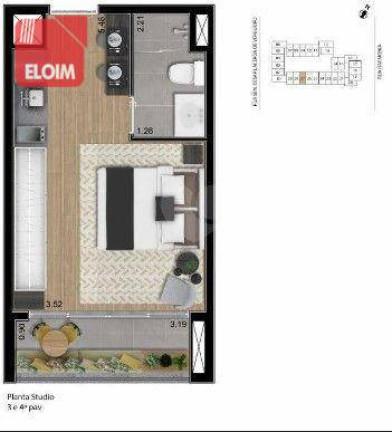 Imagem Studio com 1 Quarto à Venda, 25 m² em Vila Madalena - São Paulo
