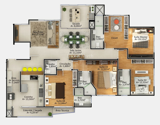 Imagem Apartamento com 3 Quartos à Venda, 85 m² em Ressacada - Itajaí