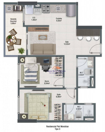Imagem Apartamento com 2 Quartos à Venda, 57 m² em Vila Guilhermina - Praia Grande
