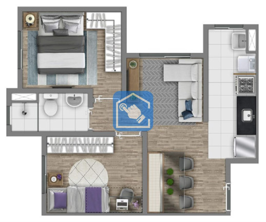 Foto do imóvel Apartamento com 2 Quartos à Venda, 43 m² em Jardim Monte Alegre - Taboão Da Serra
