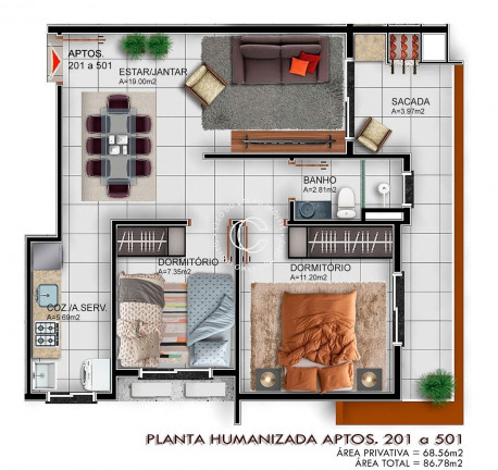 Imagem Apartamento com 2 Quartos à Venda, 68 m² em Camobi - Santa Maria Imagem Apartamento com 2 Quartos à Venda, 68 m² em Camobi - Santa Maria