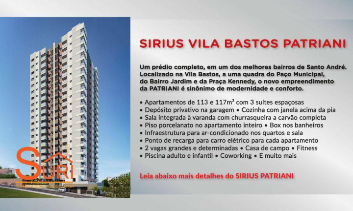Imagem Apartamento com 3 Quartos à Venda, 113 m² em Vila Bastos - Santo André
