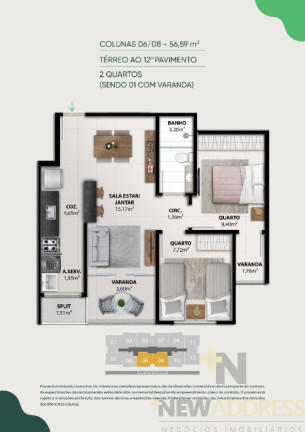 Imagem Apartamento com 2 Quartos à Venda, 56 m² em Santa Inês - Vila Velha