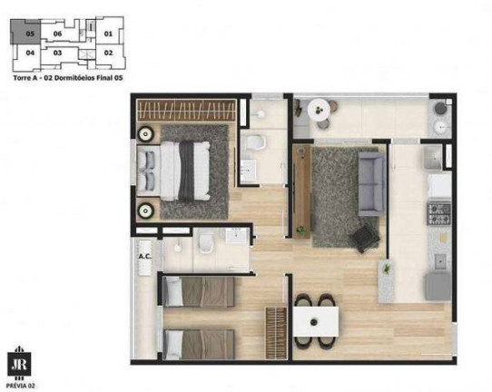 Apartamento com 2 Quartos à Venda, 61 m² em Jardim São Carlos - Sorocaba