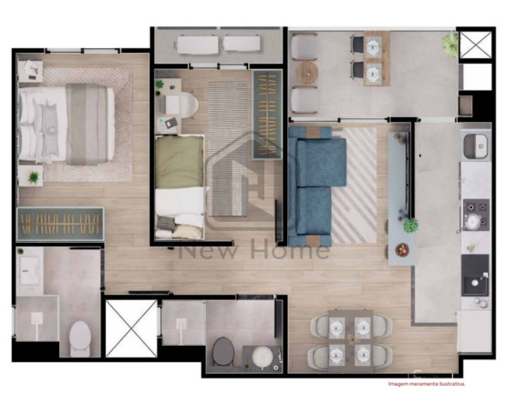 Imagem Imóvel com 2 Quartos à Venda, 54 m² em Cancelli - Cascavel