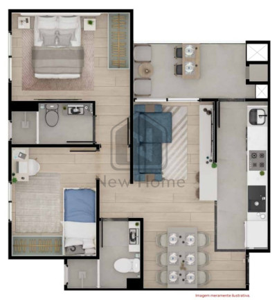 Imagem Imóvel com 2 Quartos à Venda, 54 m² em Cancelli - Cascavel
