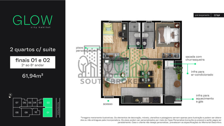 Imagem Apartamento com 2 Quartos à Venda, 56 m² em Novo Mundo - Curitiba Imagem Apartamento com 2 Quartos à Venda, 56 m² em Novo Mundo - Curitiba