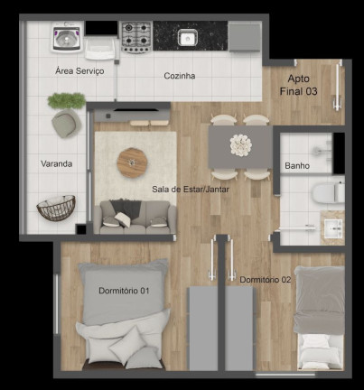 Imagem Apartamento com 2 Quartos à Venda, 37 m² em Canhema - Diadema