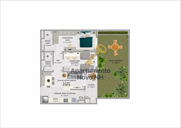 Imagem Apartamento com 2 Quartos à Venda, 58 m² em Primavera - Novo Hamburgo Imagem Apartamento com 2 Quartos à Venda, 58 m² em Primavera - Novo Hamburgo
