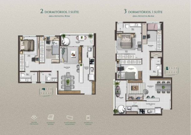 Imagem Apartamento com 3 Quartos à Venda, 86 m² em Floresta - São José Imagem Apartamento com 3 Quartos à Venda, 86 m² em Floresta - São José